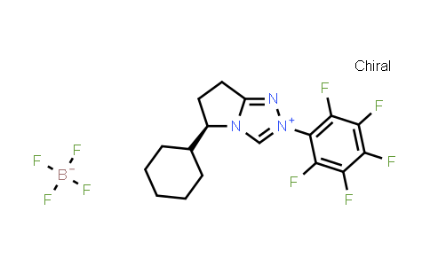 CAS No. 1318249-54-5, (R)-5-Cyclohexyl-2-(perfluorophenyl)-6,7-dihydro-5H-pyrrolo[2,1-c][1,2,4]triazol-2-ium tetrafluoroborate