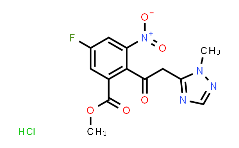 CAS No. 1322616-35-2, Methyl 5-fluoro-2-(2-(1-methyl-1H-1,2,4-triazol-5-yl)acetyl)-3-nitrobenzoate hydrochloride