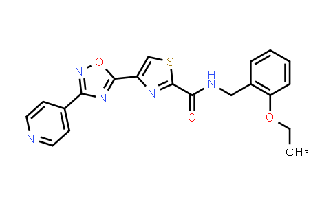 CAS No. 1326825-77-7, N-(2-Ethoxybenzyl)-4-(3-(pyridin-4-yl)-1,2,4-oxadiazol-5-yl)thiazole-2-carboxamide