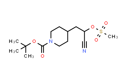 CAS No. 1330784-83-2, 1-Piperidinecarboxylic acid, 4-[2-cyano-2-[(methylsulfonyl)oxy]ethyl]-, 1,1-dimethylethyl ester