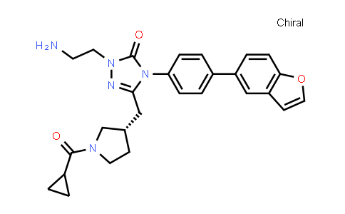 CAS No. 1332331-33-5, 3H-1,2,4-Triazol-3-one, 2-(2-aminoethyl)-4-[4-(5-benzofuranyl)phenyl]-5-[[(3S)-1-(cyclopropylcarbonyl)-3-pyrrolidinyl]methyl]-2,4-dihydro-
