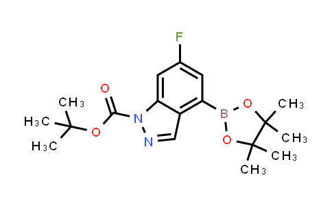 CAS No. 1333319-72-4, tert-Butyl 6-fluoro-4-(4,4,5,5-tetramethyl-1,3,2-dioxaborolan-2-yl)-1H-indazole-1-carboxylate