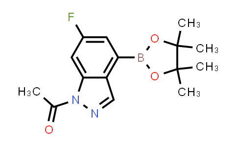 CAS No. 1333319-78-0, 1-[6-Fluoro-4-(4,4,5,5-tetramethyl-1,3,2-dioxaborolan-2-yl)-1H-indazol-1-yl]ethan-1-one