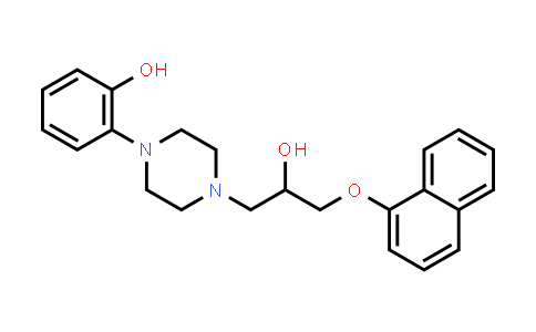 CAS No. 133347-36-1, 2-(4-(2-Hydroxy-3-(naphthalen-1-yloxy)propyl)piperazin-1-yl)phenol
