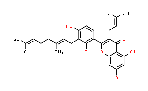 CAS No. 1334309-44-2, 3'-Geranyl-3-prenyl-2',4',5,7-tetrahydroxyflavone