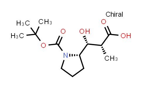 CAS No. 133565-38-5, (2R,3R)-3-((S)-1-(tert-Butoxycarbonyl)pyrrolidin-2-yl)-3-hydroxy-2-methylpropanoic acid