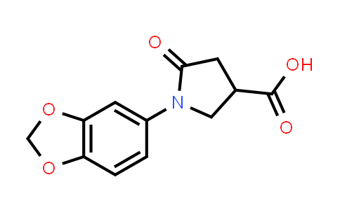 CAS No. 133748-06-8, 1-(1,3-Benzodioxol-5-yl)-5-oxopyrrolidine-3-carboxylic acid