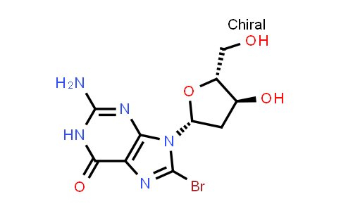 CAS No. 13389-03-2, 2-Amino-8-bromo-9-((2R,4S,5R)-4-hydroxy-5-(hydroxymethyl)tetrahydrofuran-2-yl)-1,9-dihydro-6H-purin-6-one