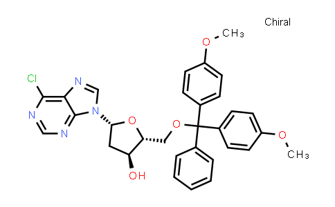 CAS No. 133931-96-1, 9-[5-O-[Bis(4-methoxyphenyl)phenylmethyl]-2-deoxy-β-D-erythro-pentofuranosyl]-6-chloro-9H-purine