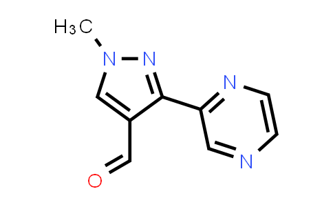 CAS No. 1340455-25-5, 1-Methyl-3-(pyrazin-2-yl)-1H-pyrazole-4-carbaldehyde