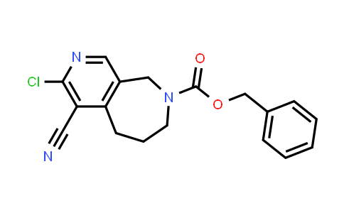 CAS No. 1341039-99-3, Benzyl 3-chloro-4-cyano-5,6,7,9-tetrahydro-8H-pyrido[3,4-c]azepine-8-carboxylate