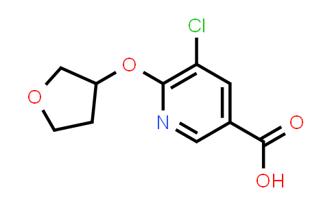 CAS No. 1342733-18-9, 5-Chloro-6-(oxolan-3-yloxy)pyridine-3-carboxylic acid
