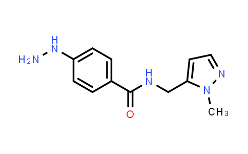 CAS No. 1343753-92-3, 4-Hydrazinyl-N-((1-methyl-1H-pyrazol-5-yl)methyl)benzamide