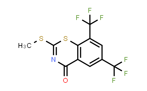 CAS No. 1344087-74-6, 2-(Methylthio)-6,8-bis(trifluoromethyl)-4H-benzo[e][1,3]thiazin-4-one