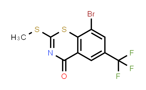 CAS No. 1344087-76-8, 8-Bromo-2-(methylthio)-6-(trifluoromethyl)-4H-benzo[e][1,3]thiazin-4-one