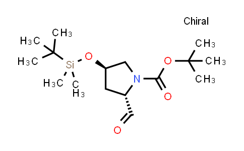 CAS No. 134441-71-7, tert-Butyl (2S,4R)-4-((tert-butyldimethylsilyl)oxy)-2-formylpyrrolidine-1-carboxylate