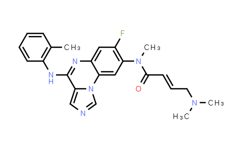 CAS No. 1345250-62-5, 2-Butenamide, 4-(dimethylamino)-N-[7-fluoro-4-[(2-methylphenyl)amino]imidazo[1,5-a]quinoxalin-8-yl]-N-methyl-, (2E)-