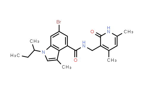 CAS No. 1346574-53-5, 6-Bromo-1-(sec-butyl)-N-((4,6-dimethyl-2-oxo-1,2-dihydropyridin-3-yl)methyl)-3-methyl-1H-indole-4-carboxamide