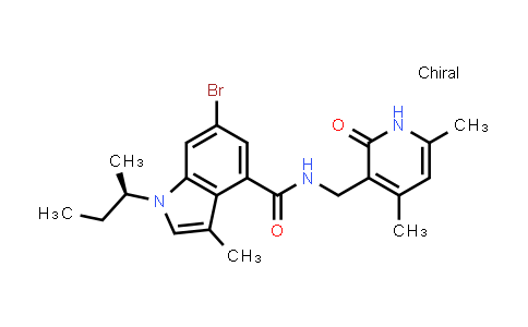 CAS No. 1346574-55-7, (R)-6-bromo-1-(sec-butyl)-N-((4,6-dimethyl-2-oxo-1,2-dihydropyridin-3-yl)methyl)-3-methyl-1H-indole-4-carboxamide