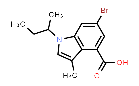 CAS No. 1346575-54-9, 6-Bromo-1-(sec-butyl)-3-methyl-1H-indole-4-carboxylic acid