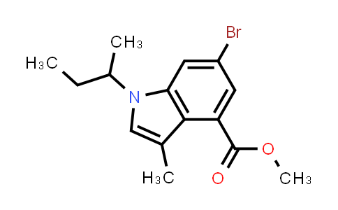 CAS No. 1346576-39-3, Methyl 6-bromo-1-(sec-butyl)-3-methyl-1H-indole-4-carboxylate