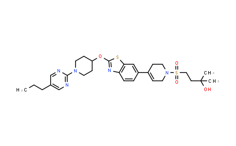 CAS No. 1346623-67-3, 2-Butanol, 4-[[3,6-dihydro-4-[2-[[1-(5-propyl-2-pyrimidinyl)-4-piperidinyl]oxy]-6-benzothiazolyl]-1(2H)-pyridinyl]sulfonyl]-2-methyl-