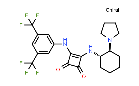 CAS No. 1346683-42-8, 3-[[3,5-Bis(trifluoromethyl)phenyl]amino]-4-[[(1S,2S)-2-(1-pyrrolidinyl)cyclohexyl]amino]-3-cyclobutene-1,2-dione