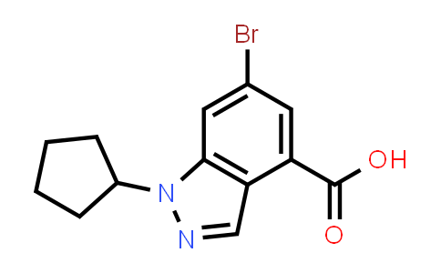 CAS No. 1346703-24-9, 1H-Indazole-4-carboxylic acid,6-bromo-1-cyclopentyl-