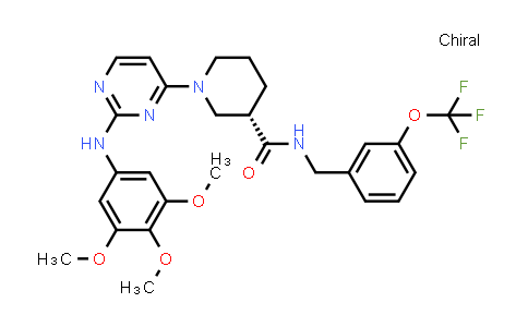 CAS No. 1347756-25-5, (S)-N-(3-(Trifluoromethoxy)benzyl)-1-(2-((3,4,5-trimethoxyphenyl)amino)-4-pyrimidinyl)-3-piperidinecarboxamide