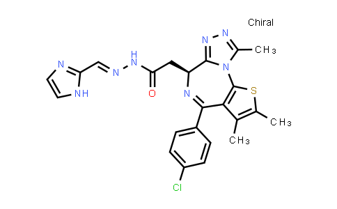 CAS No. 1349067-77-1, (S,E)-N'-((1H-Imidazol-2-yl)methylene)-2-(4-(4-chlorophenyl)-2,3,9-trimethyl-6H-thieno[3,2-f][1,2,4]triazolo[4,3-a][1,4]diazepin-6-yl)acetohydrazide