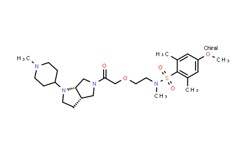 CAS No. 1349442-80-3, Benzenesulfonamide, N-[2-[2-[(3aS,6aS)-hexahydro-1-(1-methyl-4-piperidinyl)pyrrolo[3,4-b]pyrrol-5(1H)-yl]-2-oxoethoxy]ethyl]-4-methoxy-N,2,6-trimethyl-