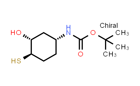 CAS No. 1350636-75-7, tert-Butyl ((1R,3R,4R)-3-hydroxy-4-mercaptocyclohexyl)carbamate