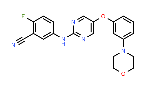 CAS No. 1350730-01-6, 2-Fluoro-5-[[5-[3-(4-morpholinyl)phenoxy]-2-pyrimidinyl]amino]benzonitrile