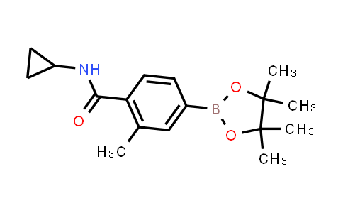 CAS No. 1351374-48-5, N-Cyclopropyl-2-methyl-4-(tetramethyl-1,3,2-dioxaborolan-2-yl)benzamide