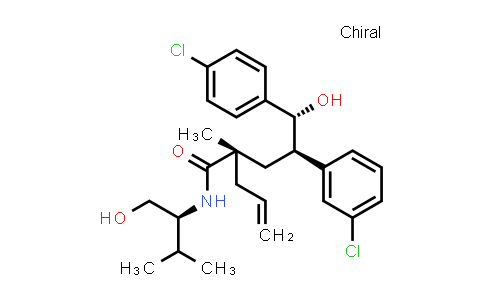 CAS No. 1352073-06-3, Benzenepentanamide, 4-chloro-γ-(3-chlorophenyl)-δ-hydroxy-N-[(1S)-1-(hydroxymethyl)-2-methylpropyl]-α-methyl-α-2-propen-1-yl-, (αS,γR,δR)-