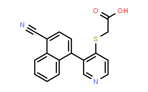 CAS No. 1352792-73-4, 2-((3-(4-Cyanonaphthalen-1-yl)pyridin-4-yl)thio)acetic acid