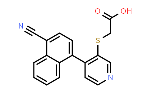 CAS No. 1352793-87-3, 2-((4-(4-Cyanonaphthalen-1-yl)pyridin-3-yl)thio)acetic acid