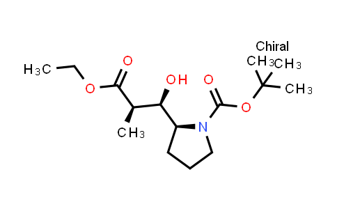 CAS No. 135383-58-3, tert-Butyl (S)-2-((1R,2R)-3-ethoxy-1-hydroxy-2-methyl-3-oxopropyl)pyrrolidine-1-carboxylate