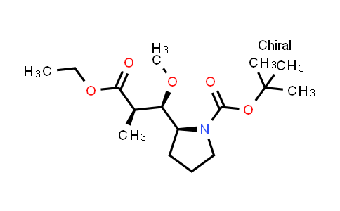CAS No. 135383-59-4, tert-Butyl (S)-2-((1R,2R)-3-ethoxy-1-methoxy-2-methyl-3-oxopropyl)pyrrolidine-1-carboxylate