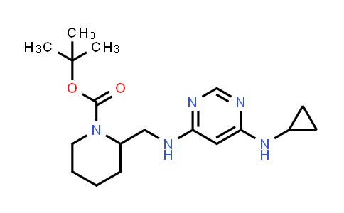 CAS No. 1353956-33-8, 2-[(6-Cyclopropylamino-pyrimidin-4-ylamino)-methyl]-piperidine-1-carboxylic acid tert-butyl ester