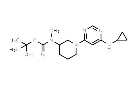 CAS No. 1353984-49-2, [1-(6-Cyclopropylamino-pyrimidin-4-yl)-piperidin-3-yl]-methyl-carbamic acid tert-butyl ester