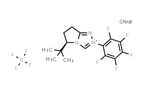 CAS No. 1355451-64-7, (R)-5-(tert-Butyl)-2-(perfluorophenyl)-6,7-dihydro-5H-pyrrolo[2,1-c][1,2,4]triazol-2-ium tetrafluoroborate