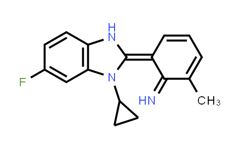 CAS No. 1355939-28-4, 2,4-Cyclohexadien-1-imine, 6-(1-cyclopropyl-6-fluoro-1,3-dihydro-2H-benzimidazol-2-ylidene)-2-methyl-