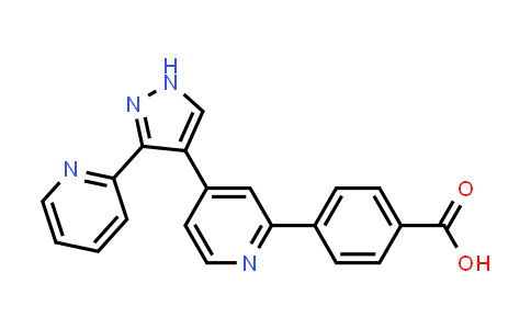 CAS No. 1356614-53-3, 4-(4-(3-(Pyridin-2-yl)-1H-pyrazol-4-yl)pyridin-2-yl)benzoic acid