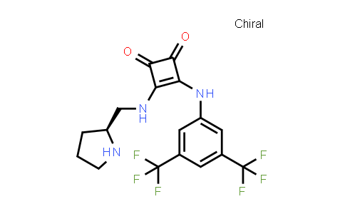 CAS No. 1356935-80-2, 3-[[3,5-Bis(trifluoromethyl)phenyl]amino]-4-[[(2S)-2-pyrrolidinylmethyl]amino]-3-cyclobutene-1,2-dione