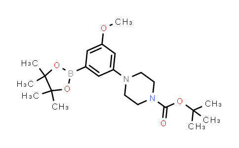 CAS No. 1356944-21-2, tert-Butyl 4-(3-methoxy-5-(4,4,5,5-tetramethyl-1,3,2-dioxaborolan-2-yl)phenyl)piperazine-1-carboxylate