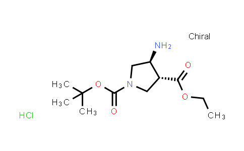 CAS No. 1357073-13-2, trans-1-tert-Butyl 3-ethyl 4-aminopyrrolidine-1,3-dicarboxylate hydrochloride