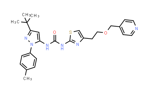 CAS No. 1357621-20-5, Urea, N-[3-(1,1-dimethylethyl)-1-(4-methylphenyl)-1H-pyrazol-5-yl]-N'-[4-[2-(4-pyridinylmethoxy)ethyl]-2-thiazolyl]-