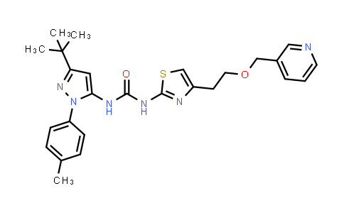 1357621-27-2 | Urea, N-[3-(1,1-dimethylethyl)-1-(4-methylphenyl)-1H-pyrazol-5-yl]-N'-[4-[2-(3-pyridinylmethoxy)ethyl]-2-thiazolyl]-