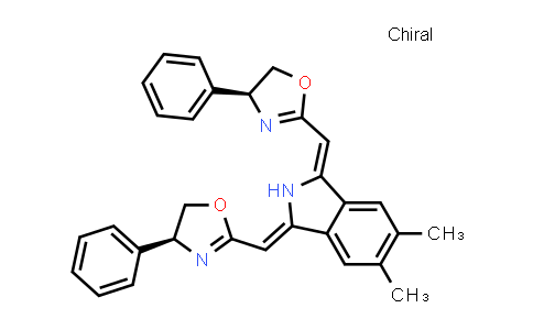 CAS No. 1358991-79-3, (1Z,3Z)-1,3-Bis[[(4S)-4,5-dihydro-4-phenyl-2-oxazolyl]methylene]-2,3-dihydro-5,6-dimethyl-1H-isoindole